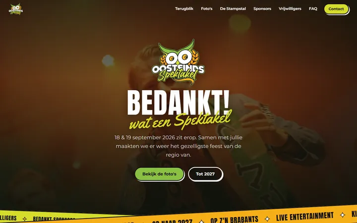 Homepage van Oosteinds Spektakel op een laptop